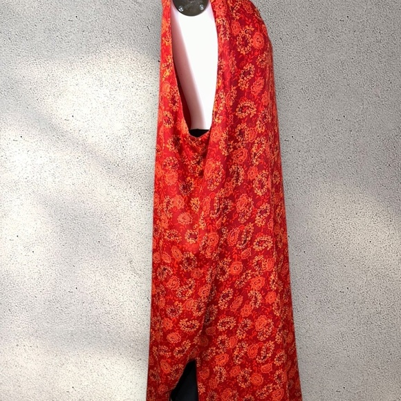 IMPRESSIONS Vintage 1990s Red/Orange Floral Reversible Maxi Dress NWT Size 3X - Picture 11 of 14